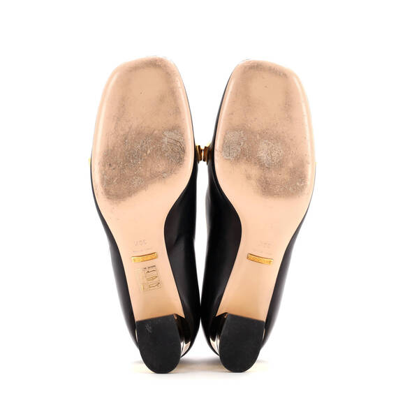 Gucci Women's Tiger Head Heeled Loafers Leather and GG Coated Canvas - Picture 4 of 6